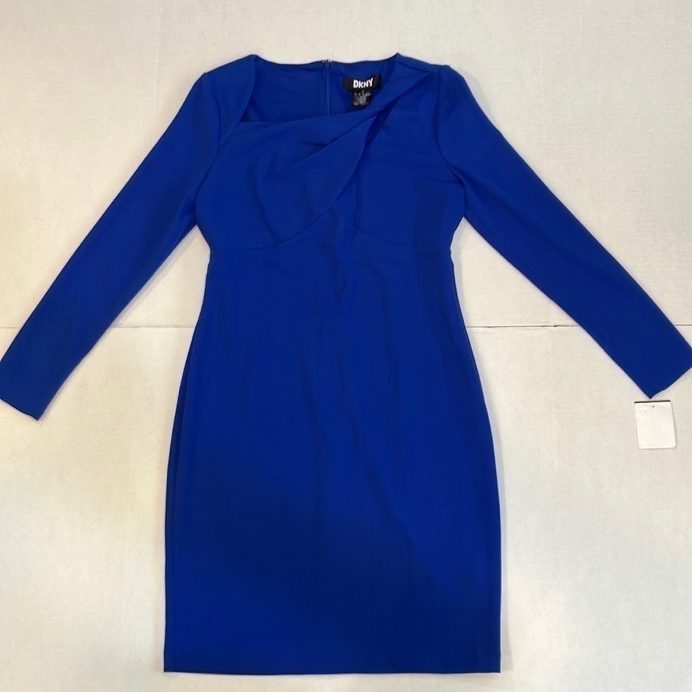 DkNY Royal Blue long sleeve career or work dress size 8 brand new